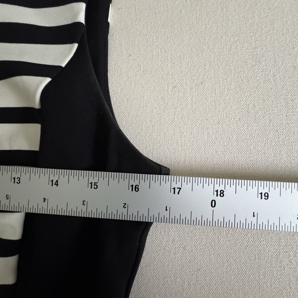 J. McLaughlin Black/White Striped Sleeveless Ponte Sheath Dress Size Small Zip - Picture 9 of 13